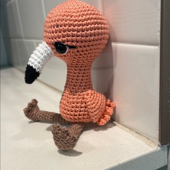 Handcrafted Flamingo Decor Amigurui Crochet Figure - Picture 3 of 12